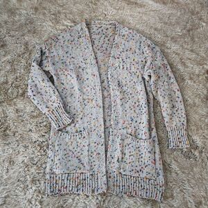 Unbranded Colorful Popcorn‎ Knit Long Sleeve Cardigan Sweater Gray Women's Small